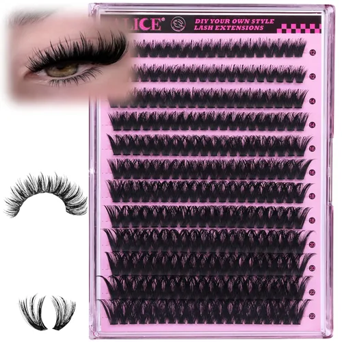 Miniatura 11 de Kit de extensión de pestañas DIY racimos de pestañas D-Curly voluminosos, pestañas individuales, kit de extensión de pestañas con herramienta
