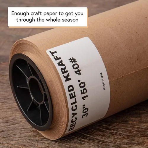Miniatura 5 de DIY CREW Rollo de papel kraft marrón, 30 pulgadas x 150 pies, fabricado en Estados Unidos, material reciclado, papel de regalo, ideal para embalaje