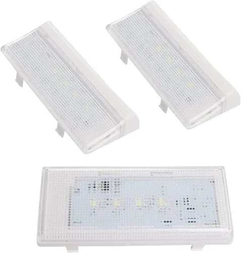 2 piezas W10515057 y 1 pieza W10515058 de luz LED para refrigerador compatible con Whirlpool, Kenmore, Maytag, KitchenAid frigorífico, con cubierta
