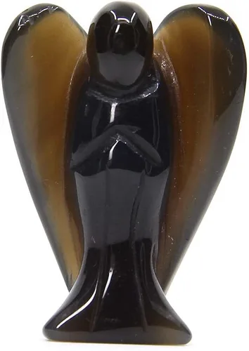 Miniatura 20 de Estatua de ángel de la guardia, tallada en gema de 1,5 pulgadas