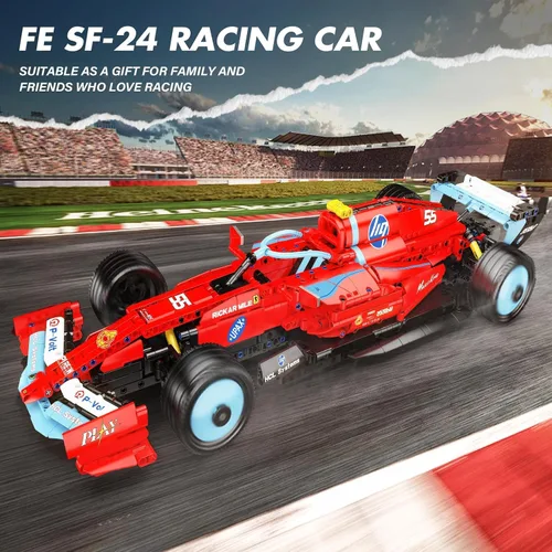 Miniatura 2 de Mould King 13209 Tech Racing Car - Bloques de sujeción para automóvil, 1401 piezas de kit de montaje de modelo de coche de carreras vintage