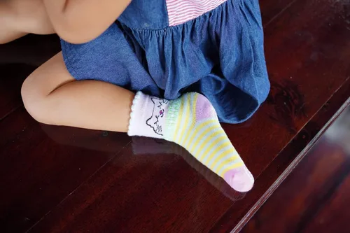 Miniatura 4 de RATIVE Non Skid Anti Slip Cotton Dress Crew Socks With Grips For Baby Infant Toddler Kids Girls
