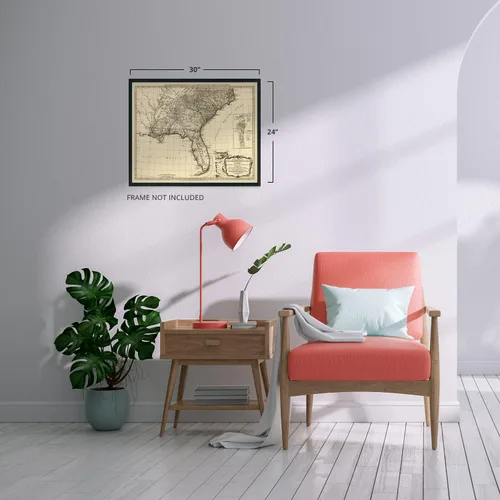 Miniatura 4 de HISTORIX 1776 Mapa vintage de las colonias británicas del sur en América - Mapa vintage de Estados Unidos de 24 x 30 pulgadas del Atlántico sur que