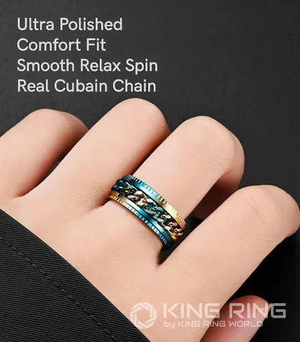 Miniatura 4 de King Ring Anillos Super Spinner de 0.315 in Segunda edición de anillos de acero inoxidable premium para hombres y mujeres Diseñado en Estados