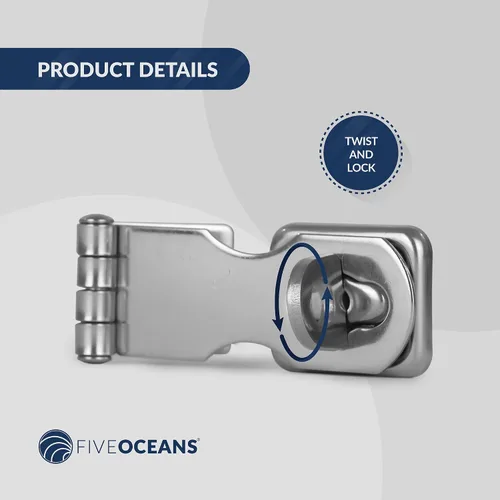 Miniatura 4 de Five Oceans Cerradura de cerradura de puerta marina, cierre de seguridad para todas las puertas, acero inoxidable AISI316, 2 posiciones, 90 grados