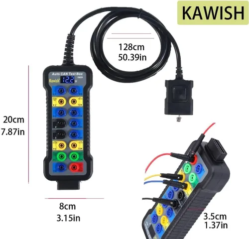 Miniatura 4 de Caja de ruptura OBD2 KAWISH Detector de protocolo OBDII Auto de 16 pines con pantalla LCD para detección de comunicación de protocolo