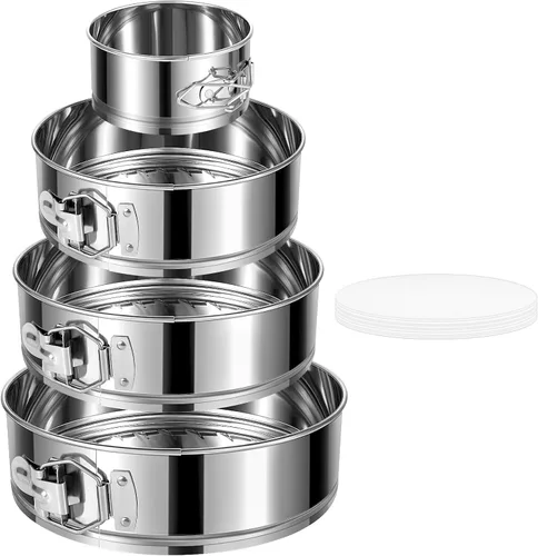 Miniatura 11 de Molde desmontable para tartas de 7 pulgadas, molde desmontable de acero inoxidable, a prueba de fugas y antiadherente para tartas de queso con parte