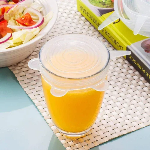 Miniatura 5 de Tapas para latas de alimentos para mascotas y humanos, paquete de 4, fundas de silicona elásticas para almacenamiento de alimentos enlatados