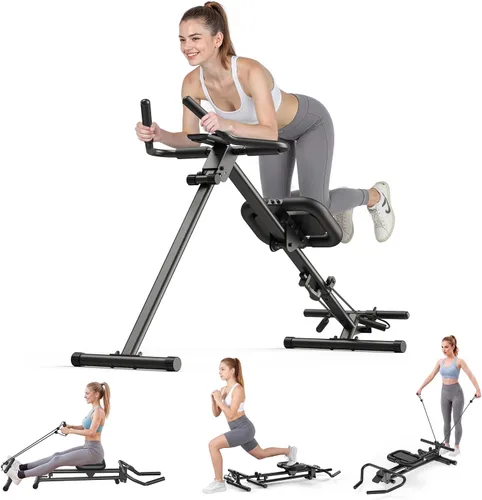 Miniatura 11 de OWLSKY Máquina de abdominales, máquina de entrenamiento abdominal ajustable para entrenamiento de abdominales en casa, gimnasio, plegable
