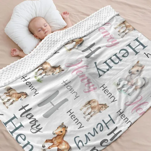 Miniatura 17 de Mantas de bebé personalizadas para niñas, manta de oso de bebé, manta de bebé de felpa suave Minky con nombre que recibe mantas para niñas, recién