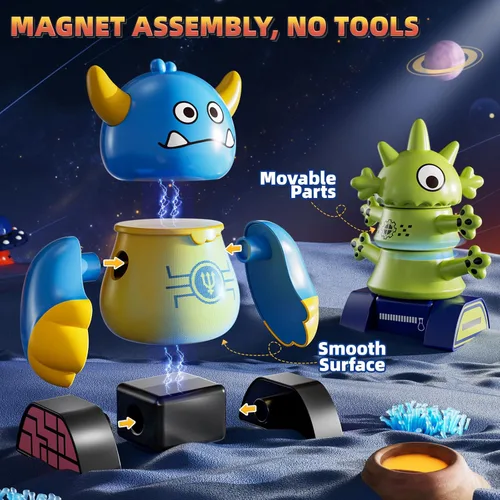 Miniatura 5 de Imanes Robot Juguetes de Construcción para Niños de 3-5 4-8 Años - 106 PIEZAS Juguetes de Monstruos Conjunto de Bloques de Construcción Apilables