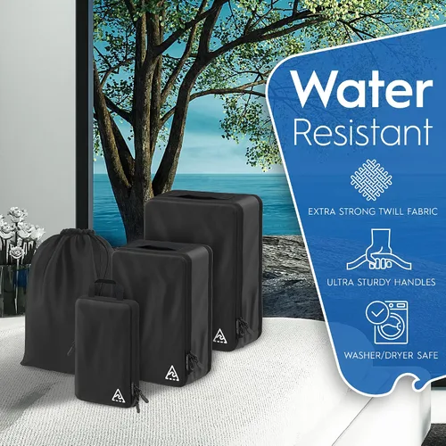Miniatura 6 de Cubos y bolsas de embalaje de compresión de lujo de 4 piezas para viajes, maximiza el espacio en el equipaje con diseño HybridMax de doble