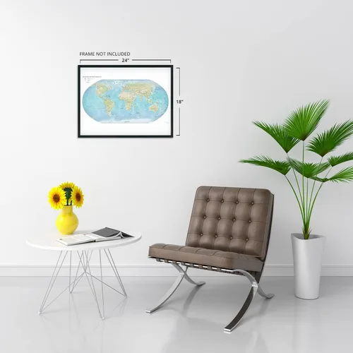 Miniatura 3 de HISTORIX Póster de mapa del mundo 2021, póster de mapa del mundo de 18 x 24 pulgadas, arte de pared de mapa del mundo, póster grande de mapa