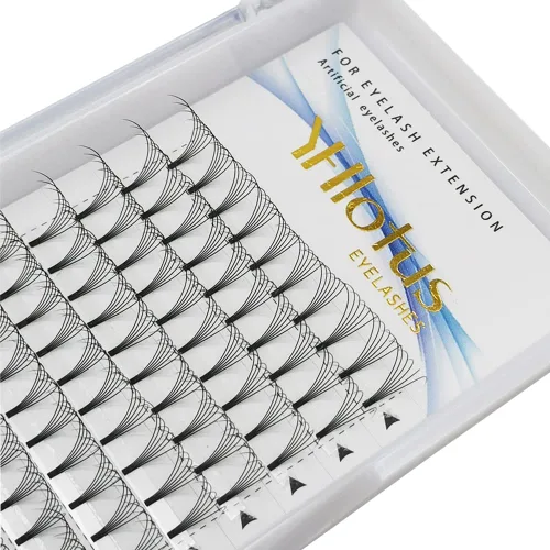 Miniatura 12 de Extensiones de pestañas postizas en abanico 3D, 4D, 5D, 6D, 7D, 8D, grosor de 0.07 C/D, rizos naturales, raíces cortas, abanicos de extensiones