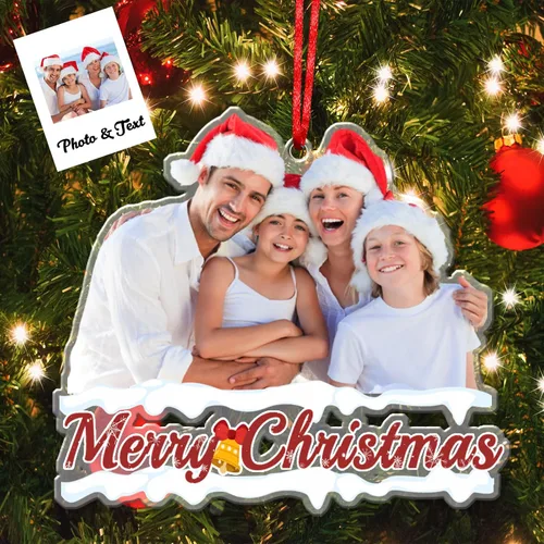 Miniatura 15 de Adornos de Navidad de renos 2021, con texto personalizable, familia de 3