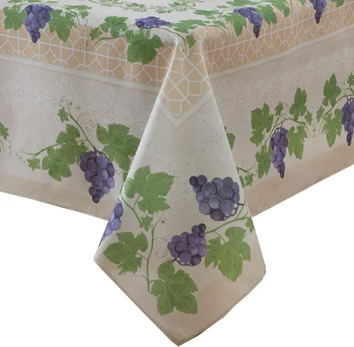 Miniatura 3 de Home Bargains Plus Mantel cuadrado de tela, 52 x 52 pulgadas, vino de Burdeos Provenza, para interiores y exteriores, resistente a las manchas y al