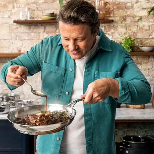 Miniatura 8 de Jamie Oliver by T-Fal Cook Smart - Juego de utensilios de cocina de 10 piezas, acero inoxidable sin revestimiento, robustos, calentamiento rápido