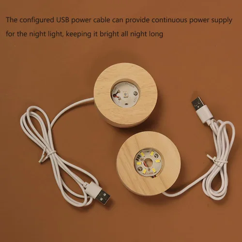 Miniatura 6 de Luz nocturna de tulipanes de bola de cristal, lámpara de noche de flores de bola de vidrio con base de madera, regalos de tulipanes para mujeres