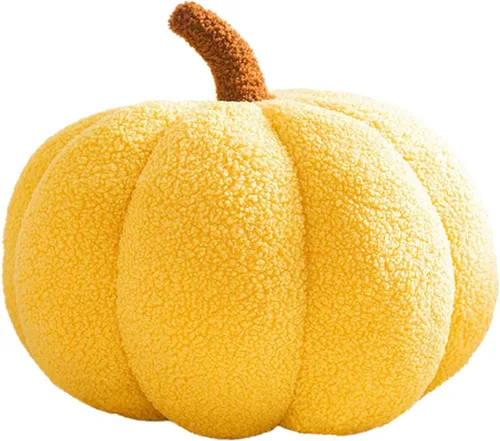 Miniatura 9 de Cojín de felpa con diseño de calabaza simulada 3D para sofá (11 pulgadas, marrón), 1 unidad (paquete de 1)