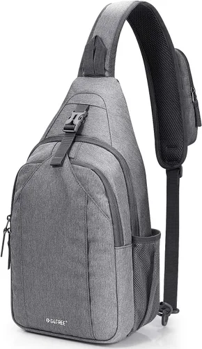 Miniatura 20 de G4Free Bolsa Bandolera con Bloqueo RFID Mochila Bandolera Cruzada Bolsa de Pecho Mochila de Día para Senderismo Viaje (Negro)