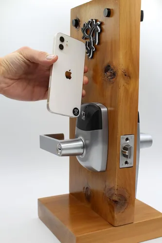 Miniatura 3 de Cerradura de puerta con palanca comercial RFID, aplicación de sistema de control de acceso, incluye 2 tarjetas NFC (mano izquierda)