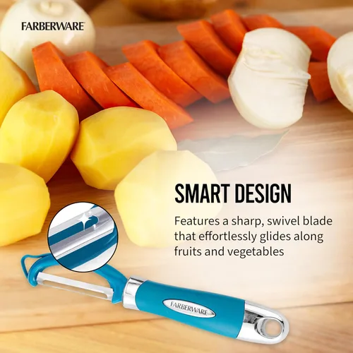 Miniatura 4 de Farberware Euro Peeler, un esencial de cocina para pelar rápida y fácilmente productos, chocolate, quesos y más, cuenta con agujero para colgar