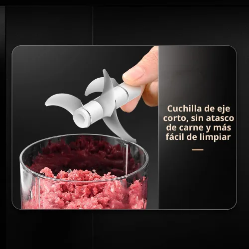 Miniatura 4 de Mini procesador eléctrico de alimentos, procesador de alimentos portátil USB de 4 tazas, picador de ajo, para cortar en cubitos, picar y hacer puré