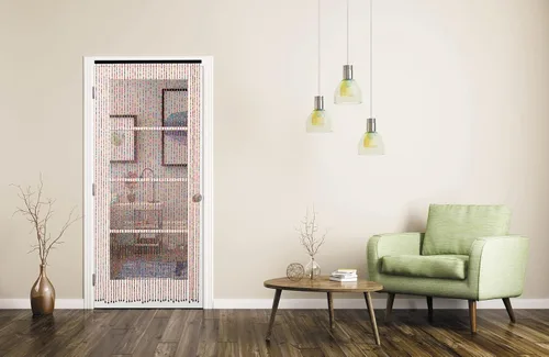 Miniatura 6 de 41 Hebras Cortina de Cuentas para Puerta de Madera Natural Bambú Colorida Arcoíris Hippie Boho Bohemio Cuentas para Entrada 36 pulgadas x 79