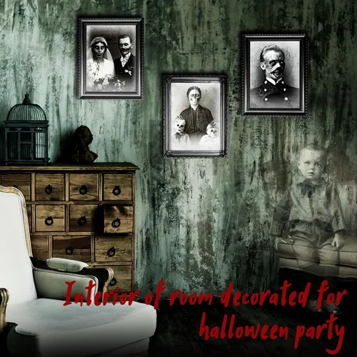 Miniatura 4 de Tuanse Decoraciones de Halloween para interiores 3D con imágenes cambiantes de rostro, retratos aterradores, portarretratos espeluznantes