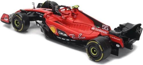 Miniatura 4 de HTLNUZD Bburago 2023 1/43 SF23#55 - Modelo de coche de carreras para F1 Scuderia Ferrari 1:43 SF23#55 Sainz aleación coche fundido a presión