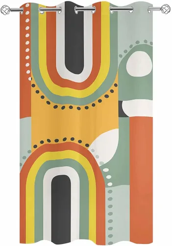 Miniatura 2 de Abstract Orange Outdoor Curtains for Patio Waterproof Drapery,Grommet Window Curtain Living Room,Bedroom,Doorway,Kitchen,Cafe,Porch,Cabana Drapes