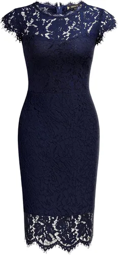 Miniatura 5 de Miusol - Vestido para mujer retro de encaje floral, ajustado, vestido de noche, para cóctel, minivestido