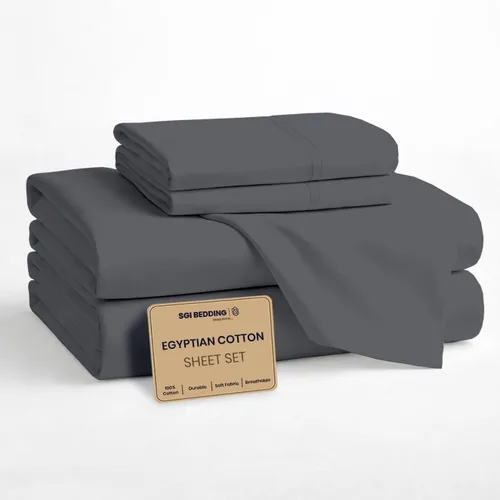 Miniatura 23 de SGI bedding Sábanas 100% algodón egipcio tamaño individual – Sábanas refrescantes, ropa de cama blanca suave y transpirable, ropa de cama de lujo