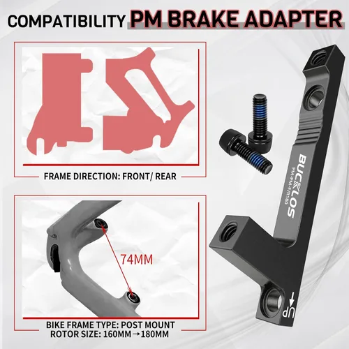 Miniatura 5 de BUCKLOS PM/es Adaptador de montaje de pinza de freno de disco delantero 180/7.992 in Accesorios de piezas de engranajes, adaptador de rotor