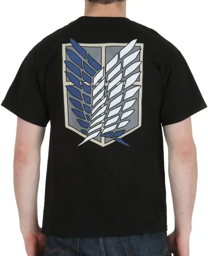 Miniatura 6 de Ripple Junction Attack on Titan Men's Short Sleeve T-Shirt Front & Back Graphic Survey Corps Emblem Officially Licensed