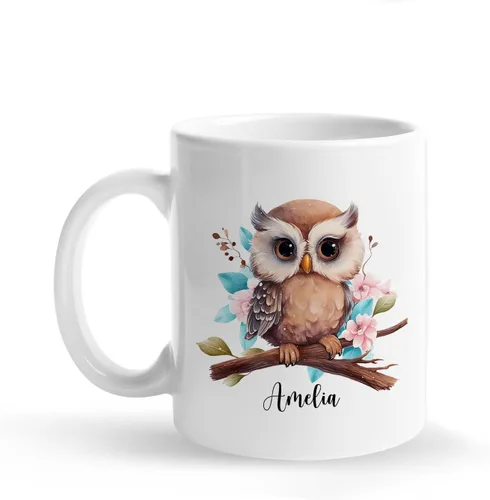 Miniatura 17 de Taza de café personalizada con loro en un bosque tropical, tazas personalizadas de animales, taza con nombre personalizado para cumpleaños