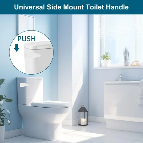 Miniatura 6 de Kit de repuesto de manija de inodoro de metal universal de montaje lateral compatible con American Standard/Mansfield/Gerber/TOTO/Kohler Inodoro