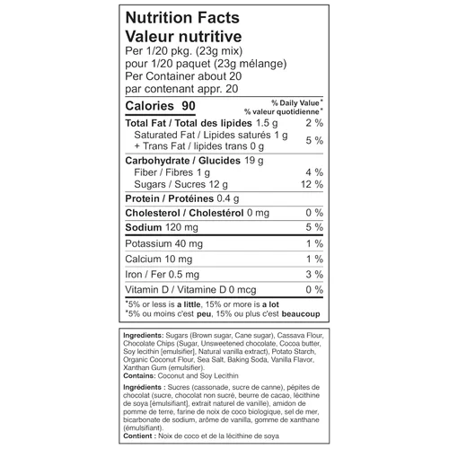 Miniatura 7 de XO Baking Co. Mezcla de galletas gourmet con chispas de chocolate sin gluten; sin OGM, Kosher; sin arroz; sin lácteos; sin maní; sin conservantes