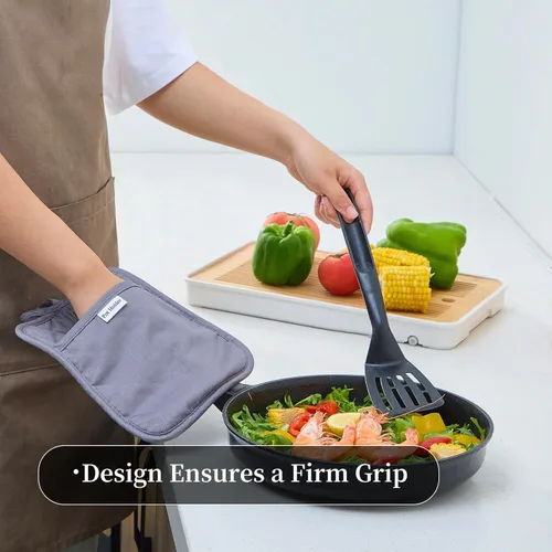 Miniatura 3 de Kitchen Everyday - Juego de 2 soportes para ollas básicos resistentes al calor, silicona suave, resistente al agua, guantes de horno con bolsillo
