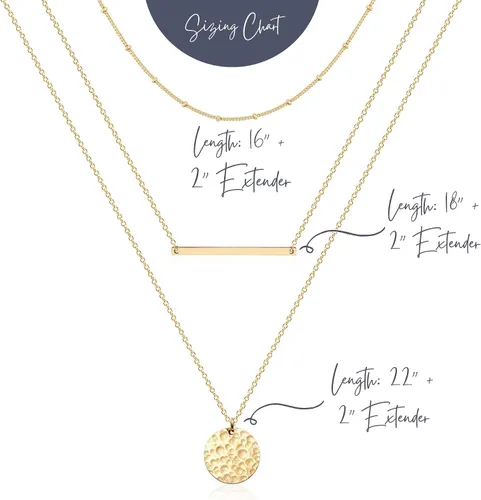 Miniatura 5 de Ava Riley Collar para mujer, gargantilla delicada chapada en oro de 14 quilates, collares de plata en capas para mujer, joyería de playa de moda