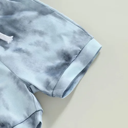 Miniatura 6 de JLKGICF Conjunto de ropa de verano para bebés y niños pequeños, a rayas, lisos, teñido anudado, sin mangas, con bolsillo, sudadera con cordón