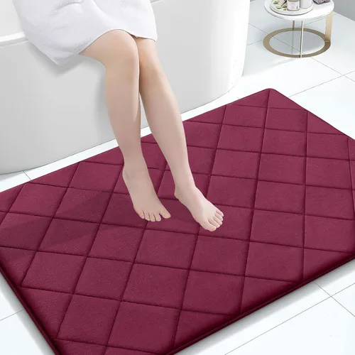 Miniatura 187 de OLANLY Tapete de baño de espuma viscoelástica de 24 x 16 pulgadas, ultra suave y absorbente, lavable a máquina, cómodo tapete de baño para suelo