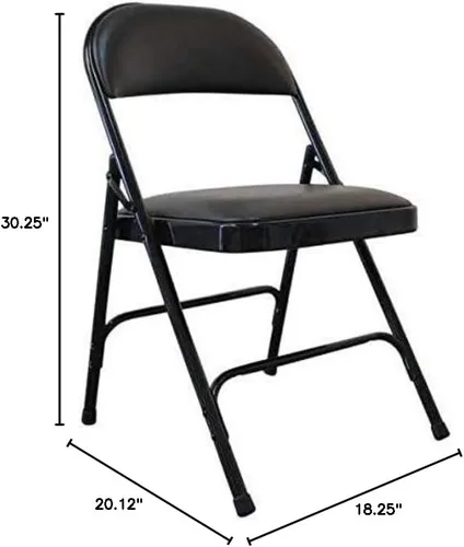 Miniatura 2 de ZORO SELECT Juego de 3 sillas plegables acolchadas, vinilo, color negro