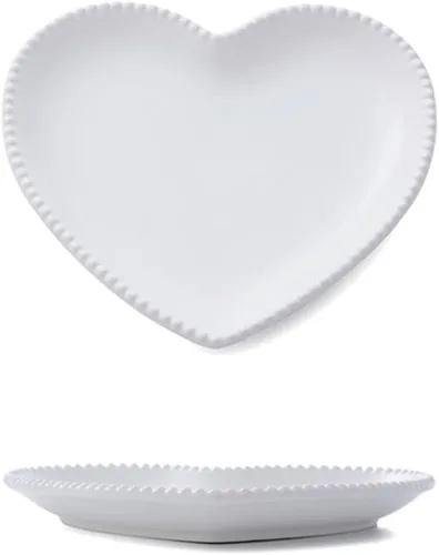 Miniatura 3 de CHOOLD Elegante plato de postre en forma de corazón de cerámica para fiesta de cocina, 7 pulgadas - 1 unidad