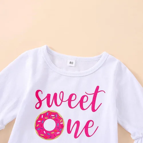 Miniatura 24 de Conjunto de ropa de cumpleaños para bebé niña pequeña, camiseta de manga larga, pantalones de campana, diadema