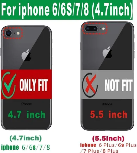 Miniatura 2 de Funda para iPhone Se3/iPhone Se2, iPhone 6/6S, iPhone 7/iPhone 8 de 4.7 pulgadas con soporte de anillo, con 2 protectores de pantalla resistentes