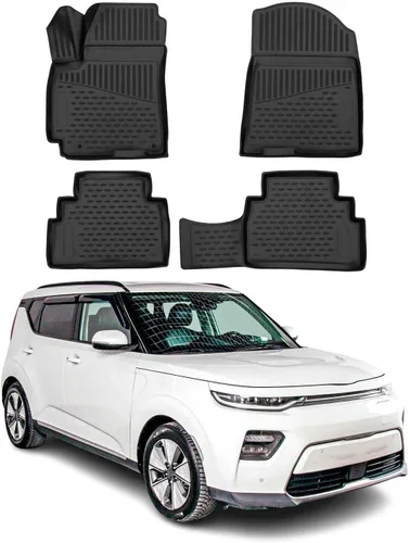 Miniatura 13 de OMAC Alfombrillas de piso para Kia Soul EV 2015-2019, alfombrillas para automóvil para todo clima, 3D, ajuste personalizado, alfombrilla de goma