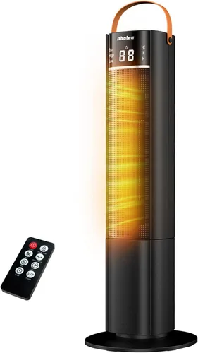 Abolee Calentadores espaciales para uso en interiores, calentador eléctrico de 26 pulgadas y 12 pies/s con control remoto, calentador de torre de