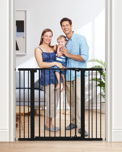 Miniatura 7 de keny Puerta de bebé de 29.7 a 46 pulgadas para escaleras, puertas de perro con cierre automático para puertas, montada a presión, sin perforación