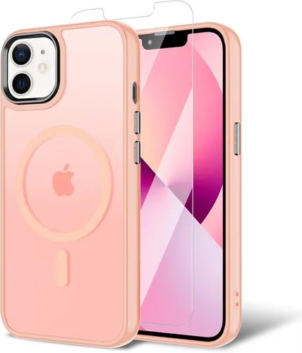 Miniatura 55 de Funda para iPhone 11 con protector de pantalla, compatible con MagSafe, ultra delgada, translúcida, mate, a prueba de golpes, color negro